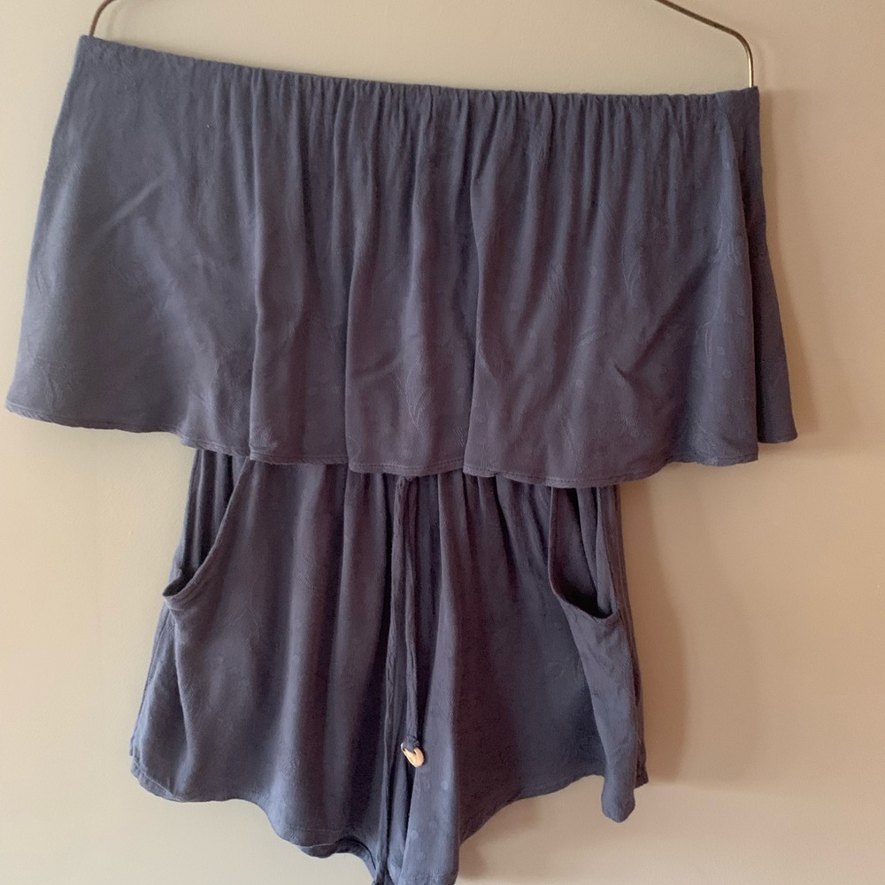 Shore romper off shoulder blue XS